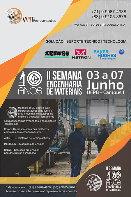 “II Semana de Engenharia de Materiais” da Universidade Federal da Paraíba (UFPB) 